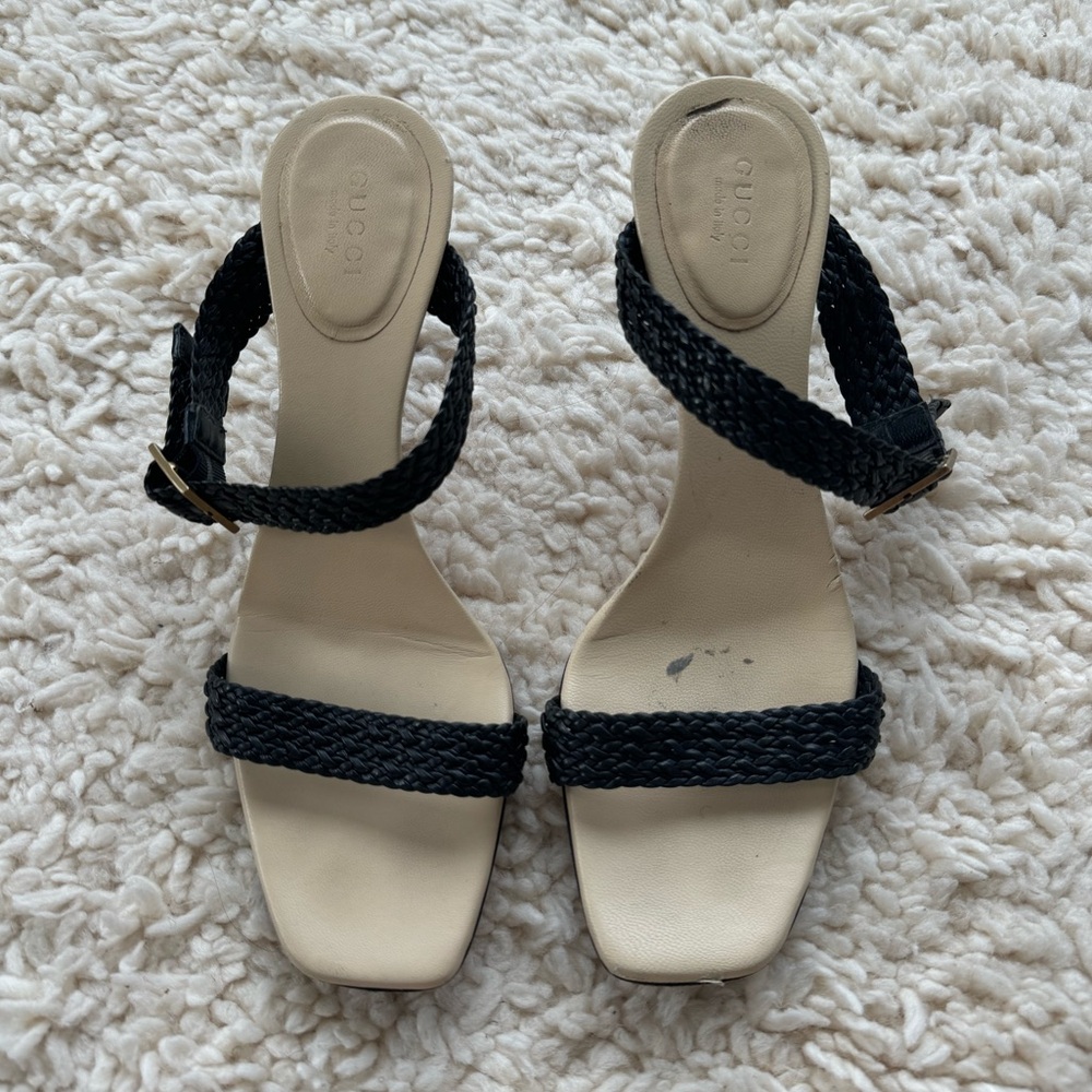 Gucci Leather Weave Sandals